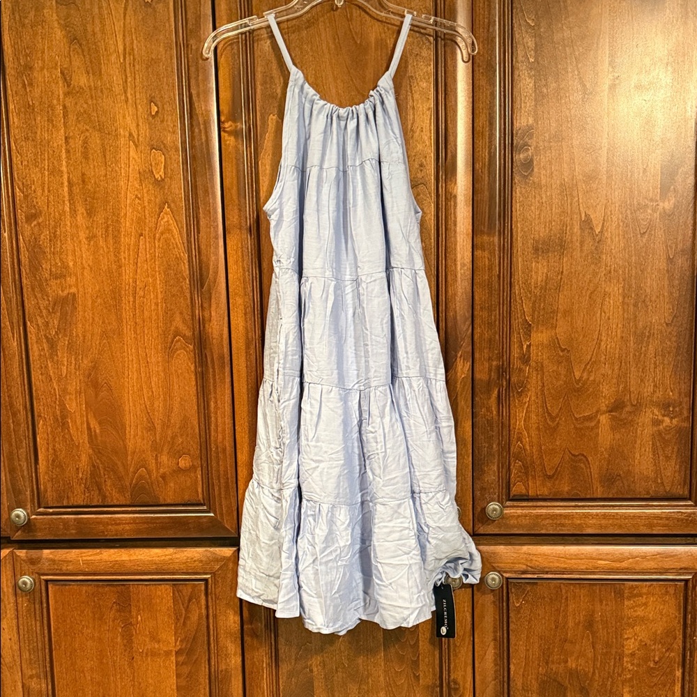 Zilcremo Strapless Light Blue Dress